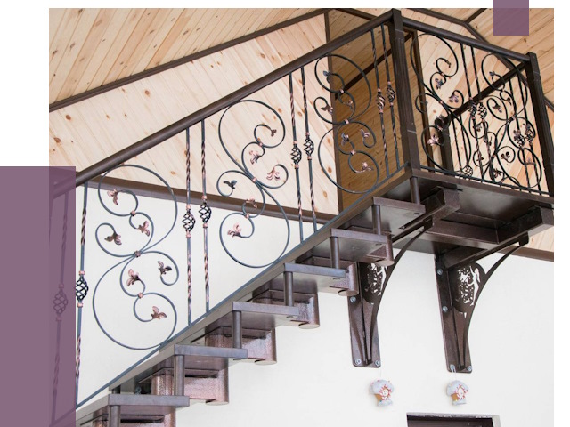 Кованые лестницы в Урае от 81284 руб. под ключ