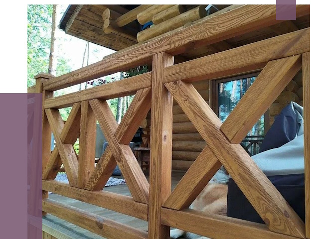 Деревянные перила под ключ в Урае от 7816 руб. 