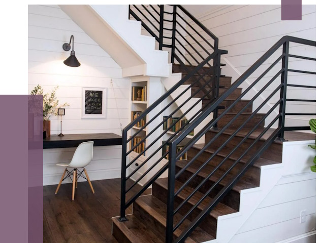 Перила для лестницы в доме в Урае от 7555 руб. — ПРОЛЁТ-Урй