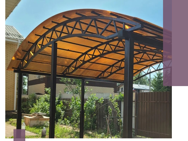 Изготовление навесов под ключ в Урае из качественных материалов