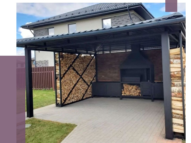 Навесы для барбекю в Урае от 12974 руб. под ключ | ПРОЛЁТ-Урй