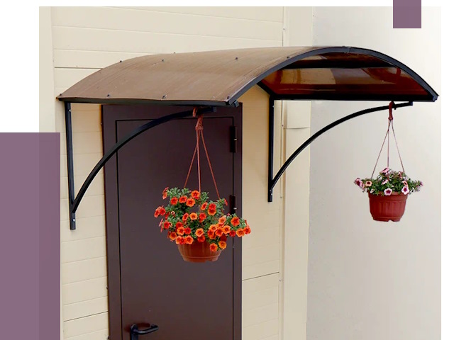 Козырьки над входом в Урае от 15110 руб.  | ПРОЛЁТ-Урй