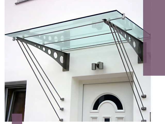 Козырьки над входом под ключ в Урае — изготовление и монтаж