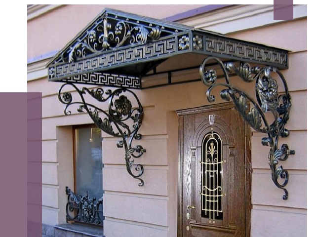 Кованые козырьки в Урае под ключ от 12974 руб. — ПРОЛЁТ