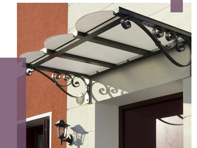 Односкатные козырьки в Урае от 8545 руб.  | ПРОЛЁТ-Урй