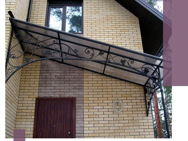 Односкатные козырьки из металла под ключ в Урае