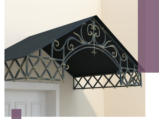 Двускатные металлические козырьки под ключ в Урае