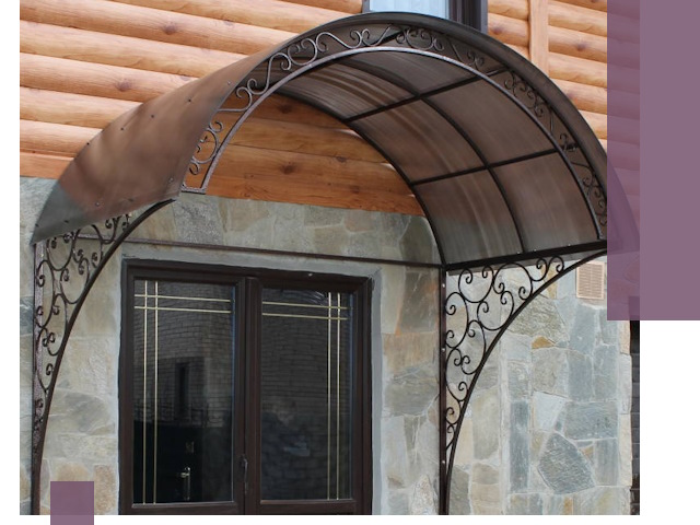 Арочные козырьки под ключ в Урае: изготовление и монтаж